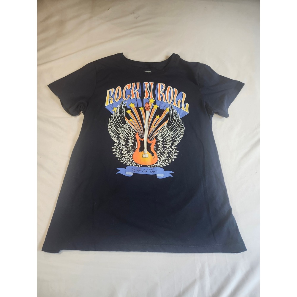 Home Free Rock N Roll World Tour Graphic T-Shirt Navy Blue Kids Medium 8-10